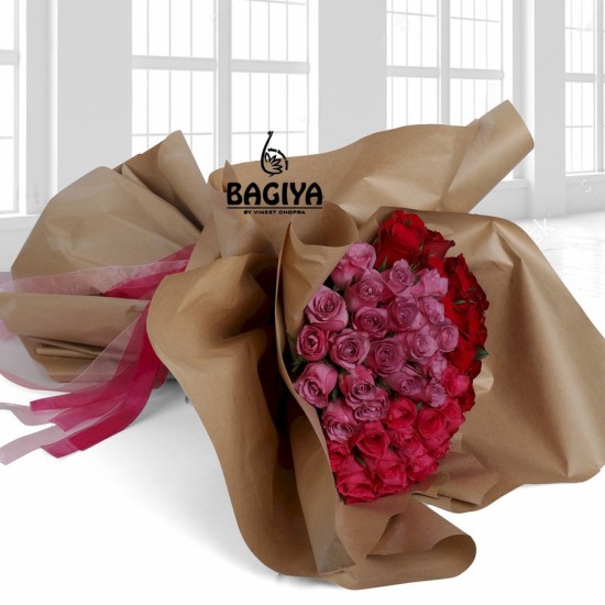 50 PURPLE PINK RED ROSES BUNCH 50 PURPLE PINK RED ROSES BUNCH
